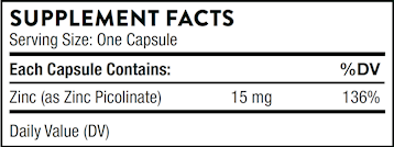 ZINC PICOLINATE 15MG